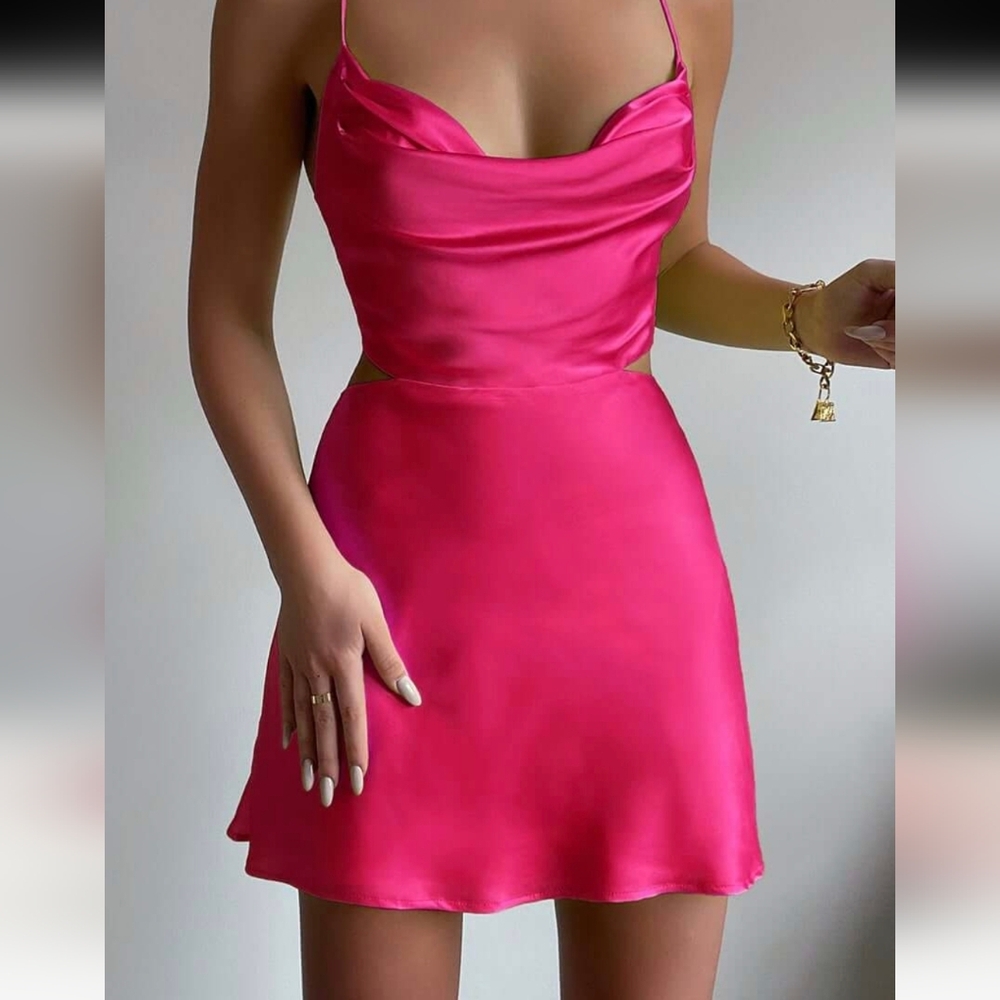 Chic Backless Pink Dress